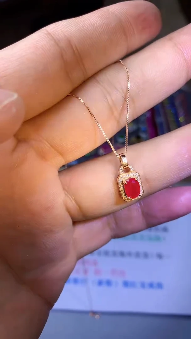 【闪购商品】红宝石颈饰银S925镶嵌.