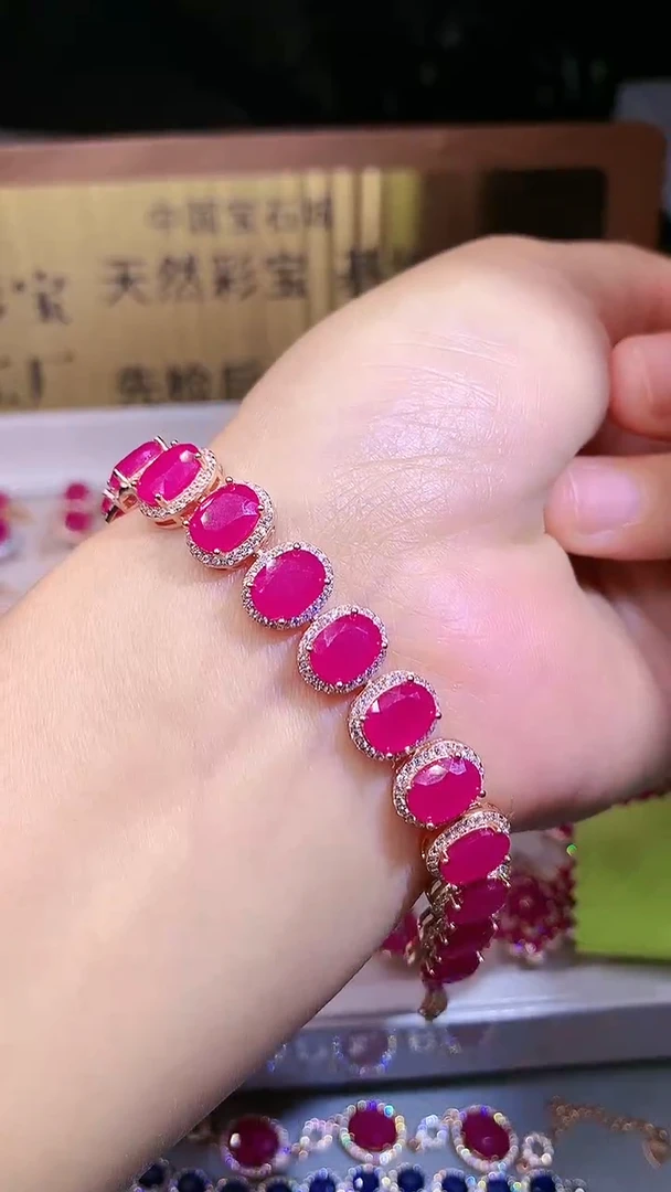 【闪购商品】红宝石手链银S925镶嵌.