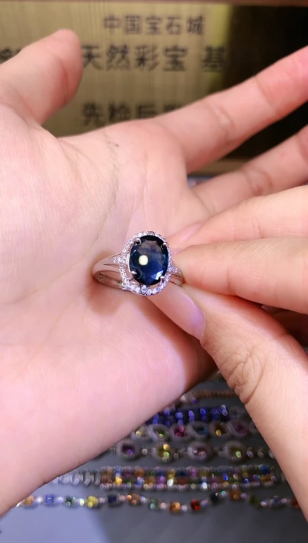 【闪购商品】蓝宝石戒指银S925镶嵌00000