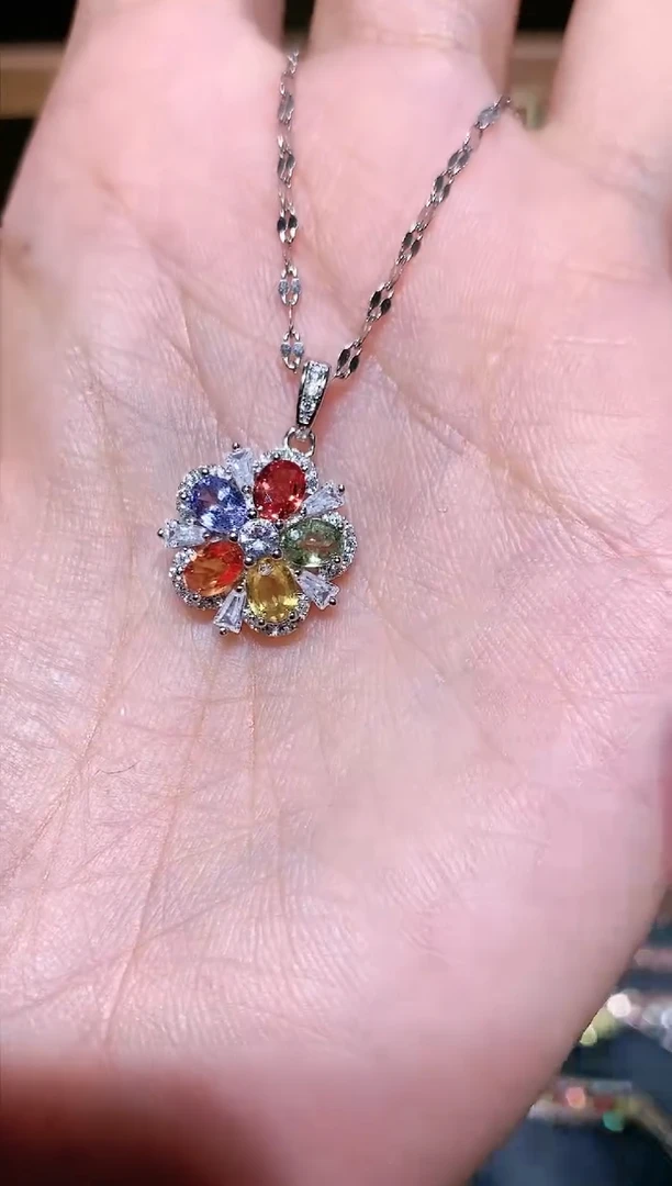 【闪购商品】蓝宝石颈饰银S925镶嵌0000