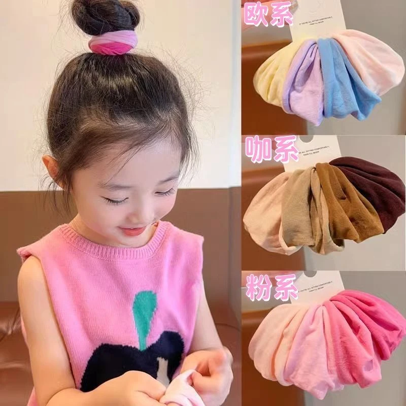 儿童扎高马尾皮筋小女孩加宽高弹力发圈发绳女童不伤发毛巾圈发贴