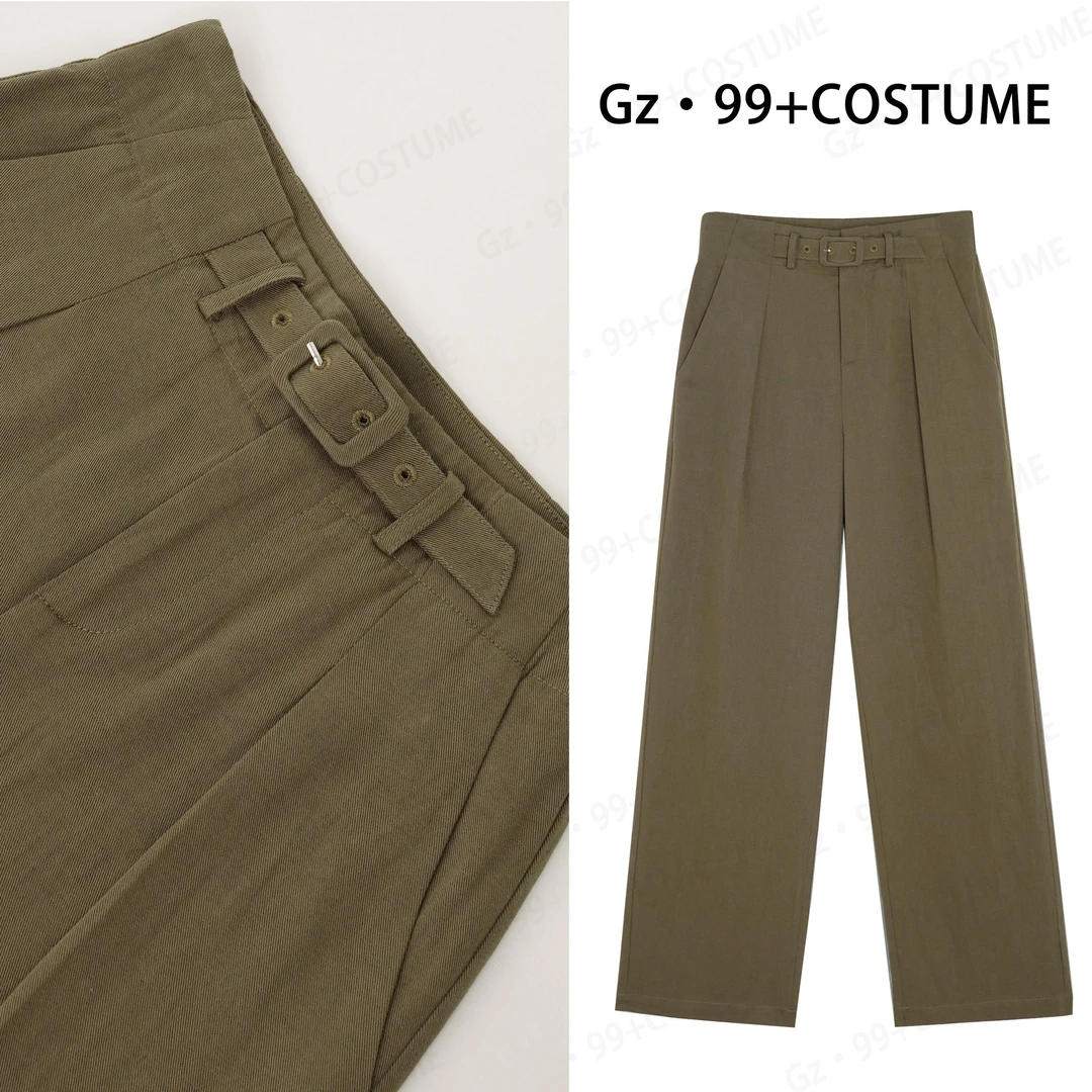 〖小九推荐〗灵感光艺 2025夏季新款 棉＋麻 百搭直筒休闲裤-K6867