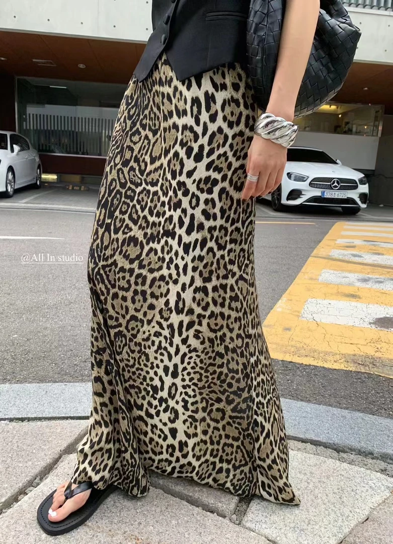 All In早秋新款 很洋气百搭豹纹半身裙0130