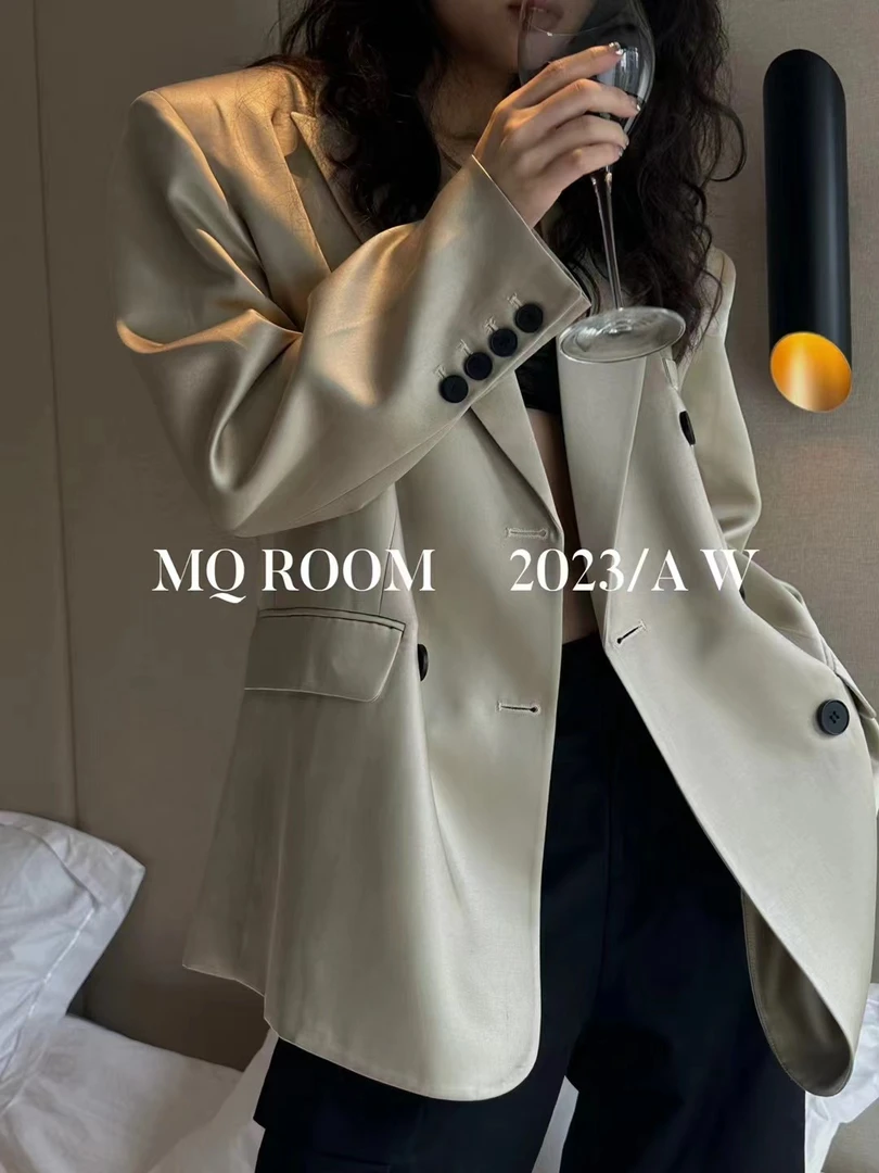 MQROOM秋季新品 浅卡其色气质款 很高级的西装外套