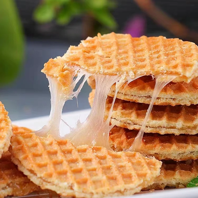 俄罗斯进口阿孔特拉丝饼干蜂蜜味焦糖奶油味瓦夫网红零食408克/袋