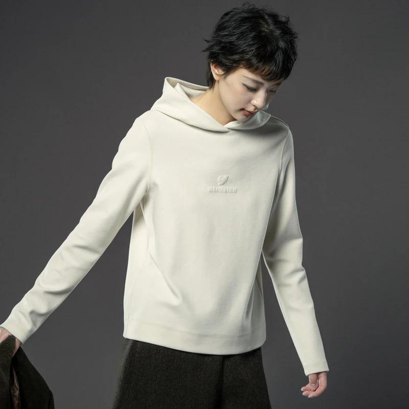 U/TI【浪漫极光系列】时尚休闲连帽磨毛亲肤软糯高弹女装卫衣T恤