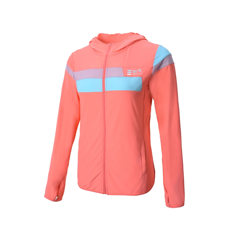 女款休闲时尚连帽弹力快干长袖上衣户外运动风徒步登山速干风衣