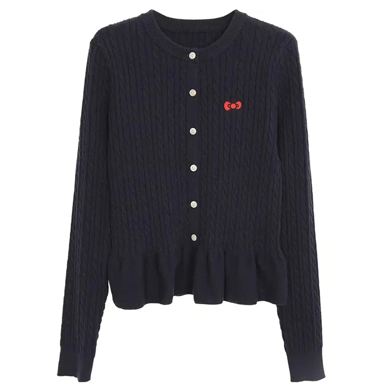 冬季洋气韩系时尚百搭设计感针织衫韩版套头叠穿蕾丝内搭长袖上衣