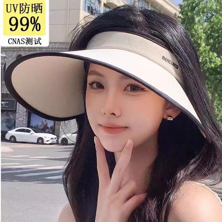 【6.0升级款14cm双面冰丝】环绕式全脸防晒女大帽檐空顶遮阳帽防紫