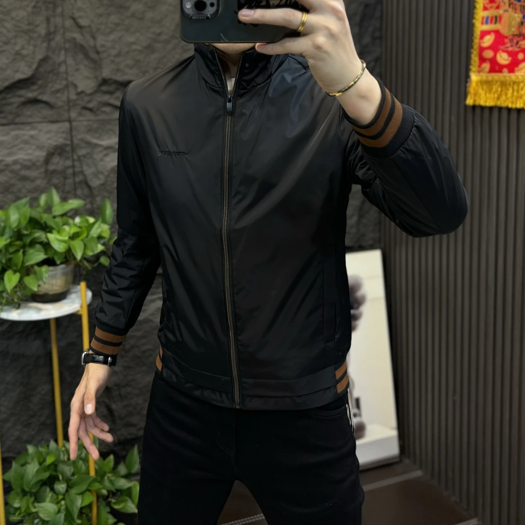 秋冬新款男士休闲百搭时尚运动薄棉夹克外套