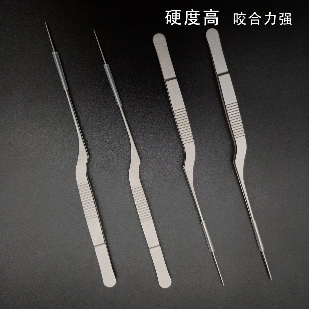 爆款大力王钛合金磨砂镊子 16cm咬合力强防滑手柄可激光刻字采耳