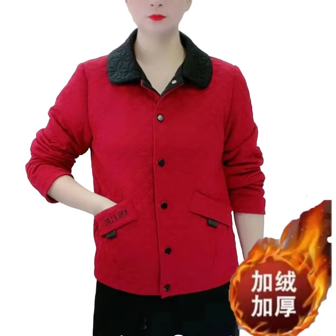 【乐婷专享】早春季新款女士拼色娃娃领减龄宽松遮肉气质休闲小外套