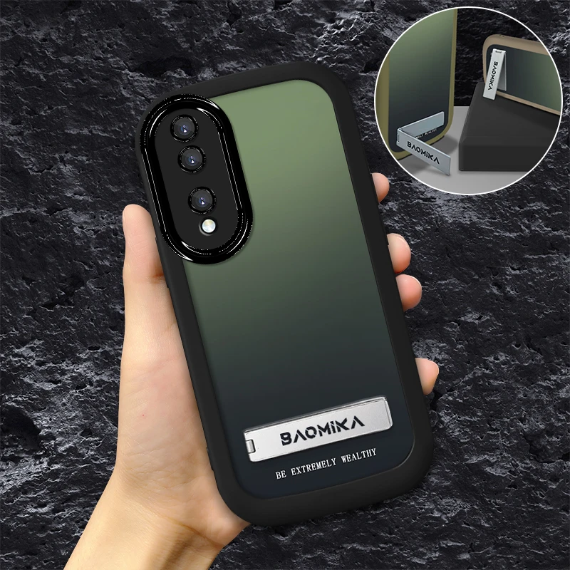 适用于【华为】荣耀90个性创意渐变深绿色潮流新款防摔手机壳