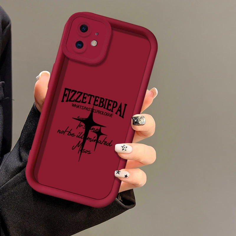 适用于【苹果】12黑色星星简约个性新款全包硅胶手机壳