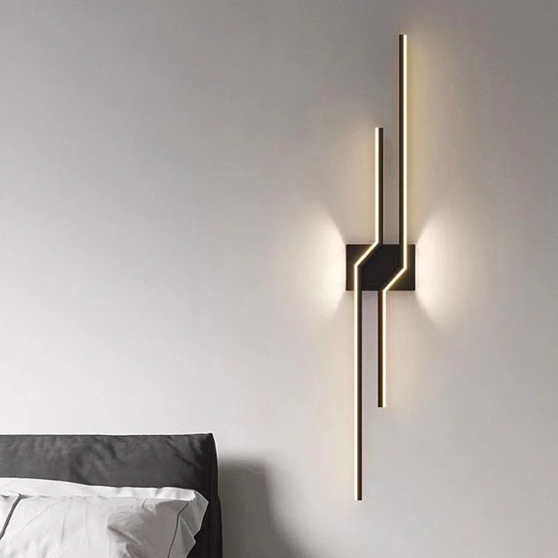 简约网红轻奢沙发墙上壁灯极简高档客厅卧室床头新款壁灯背景长条
