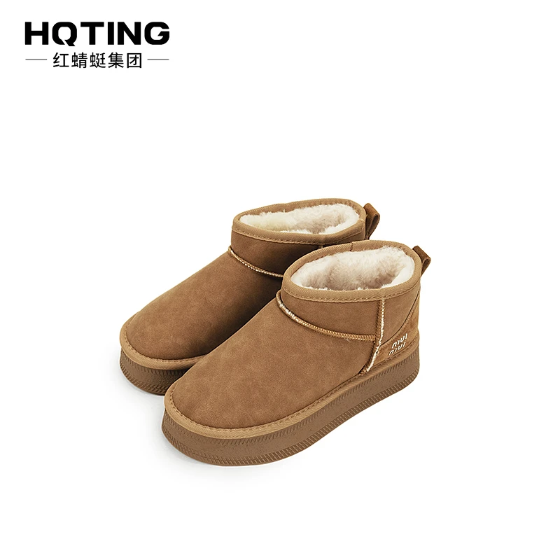 HQTING红蜻蜓集团时尚百搭鞋女加绒雪地靴加厚加绒保暖雪地靴冬季
