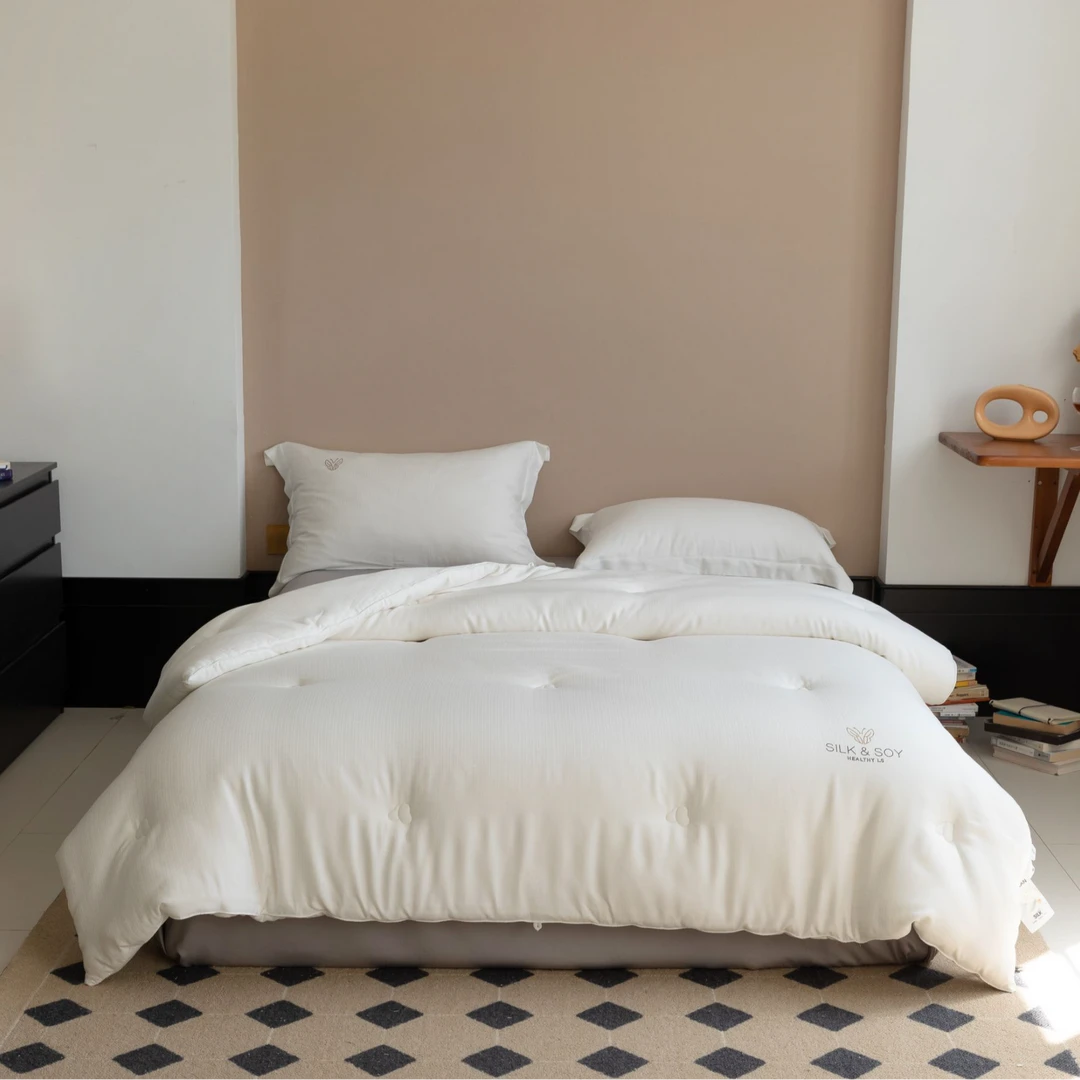 【沐梵家居】高货定制！超柔保暖亲肤木本提花大豆蚕宝被——雅清