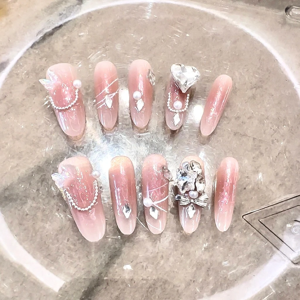 晶壶居纯手工穿戴甲夏日梅莓