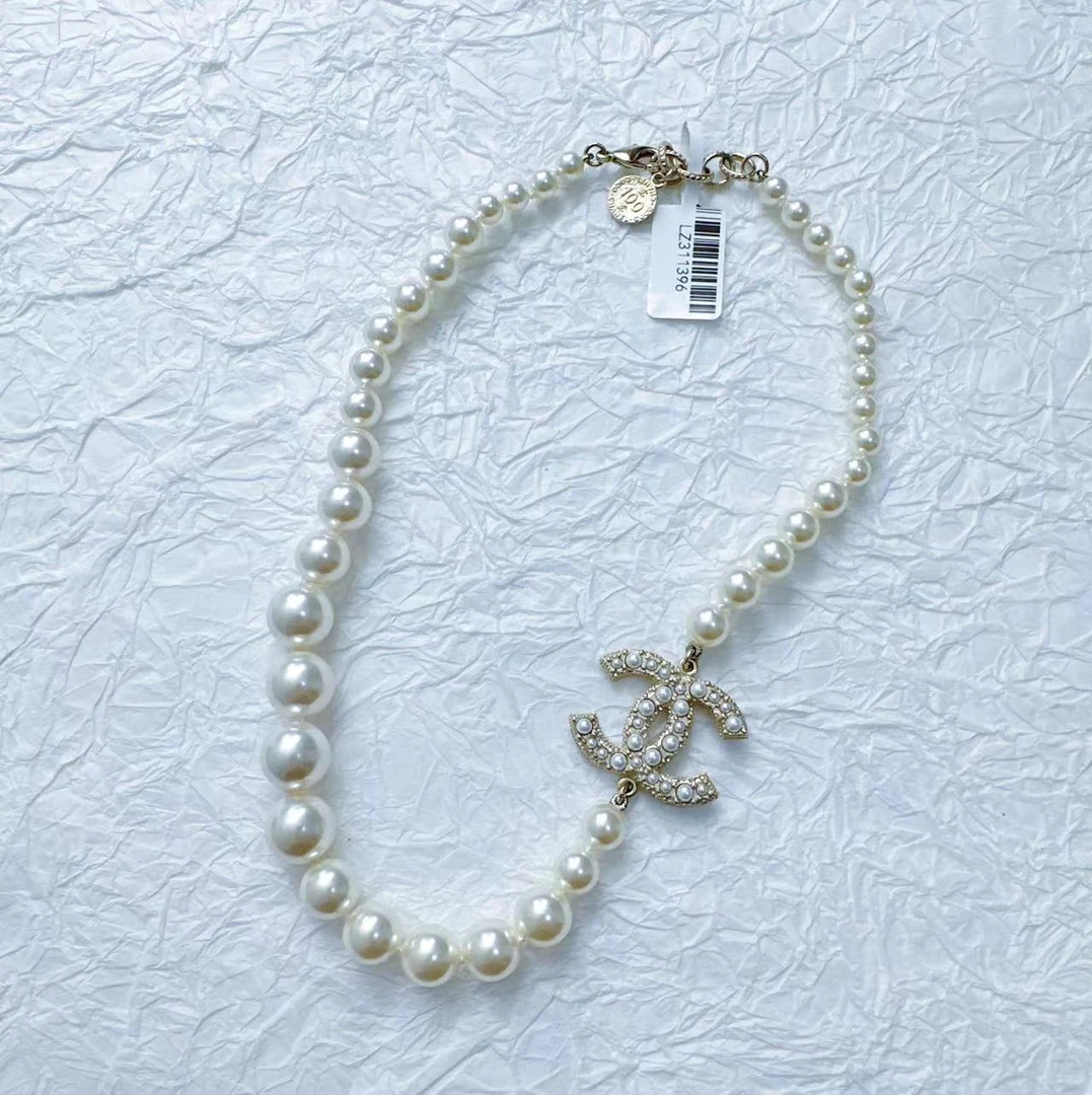 95新 Chanel/香奈儿 柚礼中古/100周年双c珍珠项链lz311396