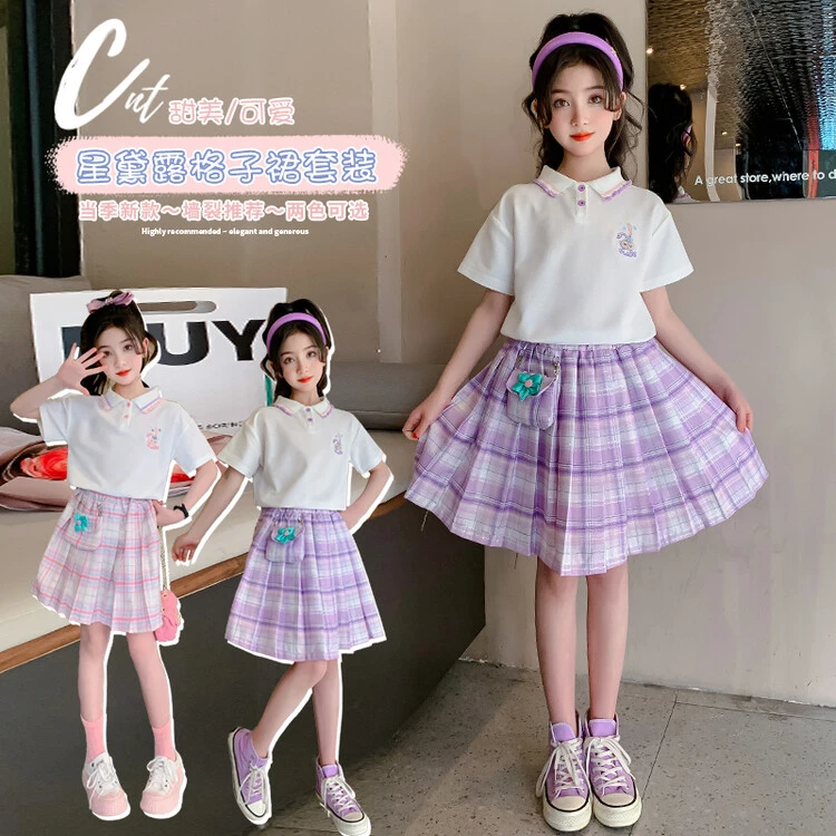 （DM107）2024夏爆款套装甜美夏季中大童（2350星戴露朱迪棉送包包）