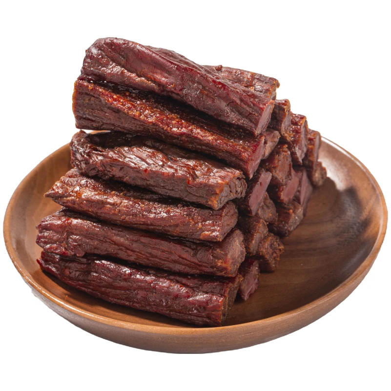 草原牛福李现烤现卖的牛肉干自然风干手撕碳烤工艺八成干方便休闲