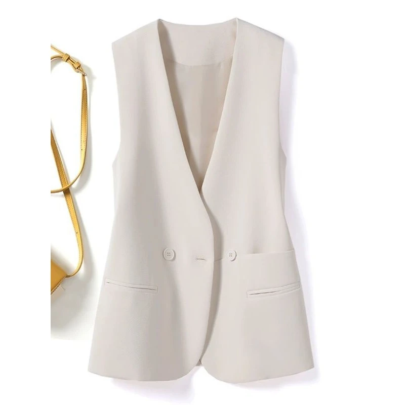 夏季西装马甲外套女装宽松洋气百搭无袖坎肩西装马甲背心外搭