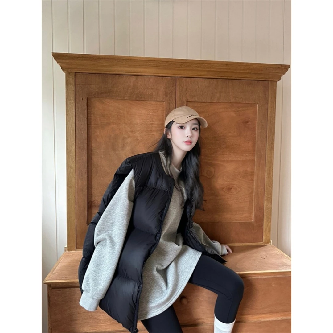 棉马甲背心女款外穿圆领坎肩欧货2025秋冬新款韩系马夹棉衣外套