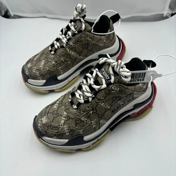 36码/triple s巴黎世家gucci联名/无盒/98新/公价4000/老爹鞋