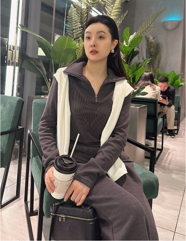 【zLz selection】秋冬新款时尚修身休闲气质款拉链女款长袖卫衣