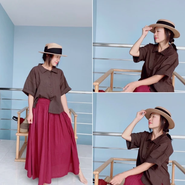 【惠中布衣】包扣衣 均码