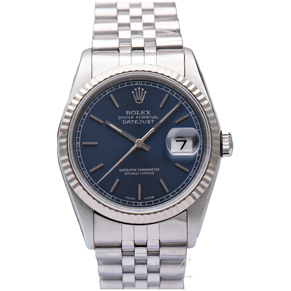 99新 Rolex/劳力士 日志型16234间白金蓝面36mm自动机械男表