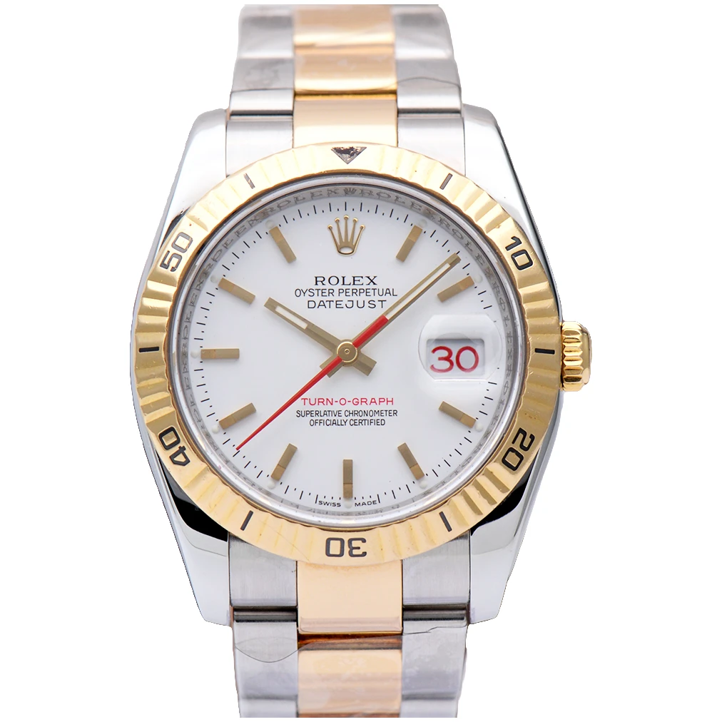 99新 Rolex/劳力士 日志型爬山虎116263间黄金36MM自动机械男表