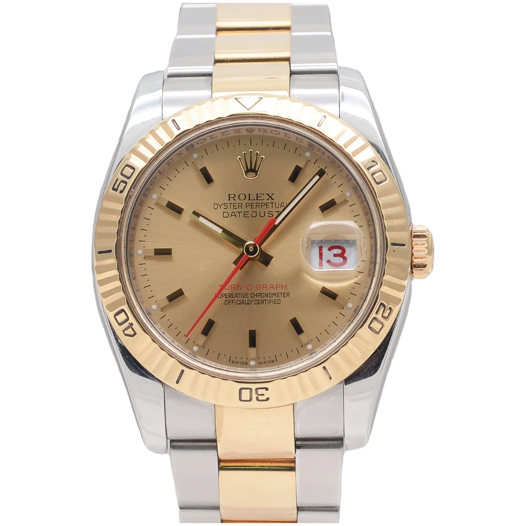 99新 Rolex/劳力士 日志型爬山虎116263间黄金36表径自动机械男表