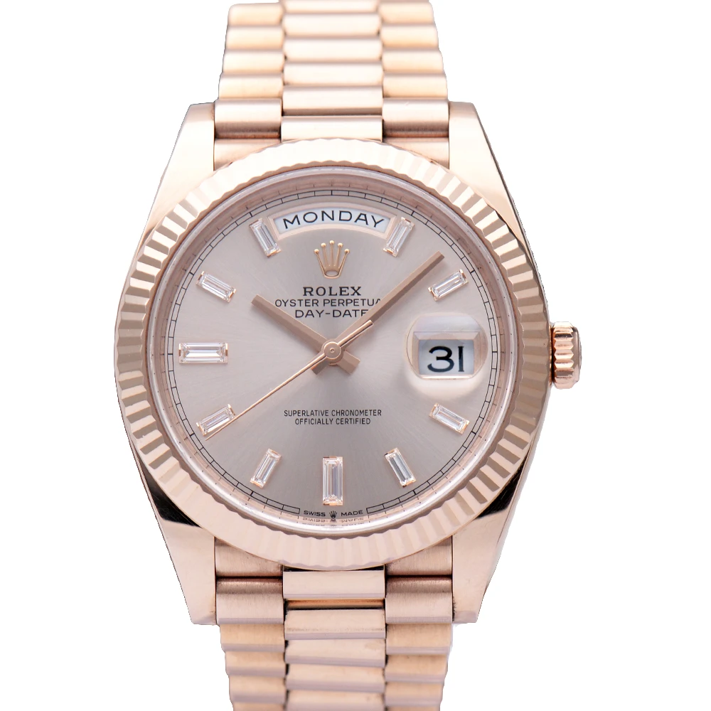 99新 Rolex/劳力士 228235星期日历粉冰糖玫瑰金原钻40MM机械男表