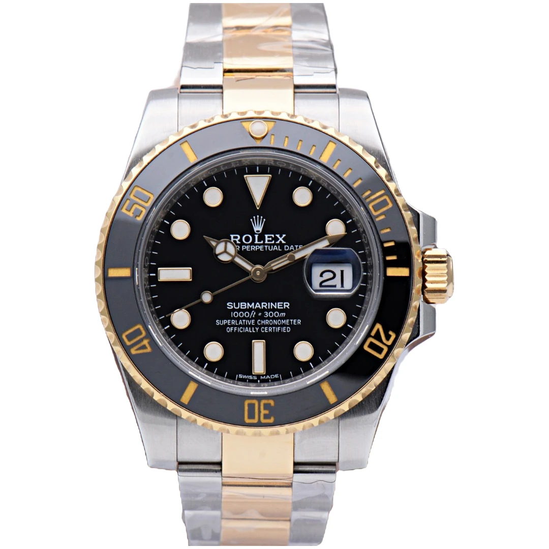 99新 Rolex/劳力士 116613潜航者间金黑水鬼40MM自动机械男表