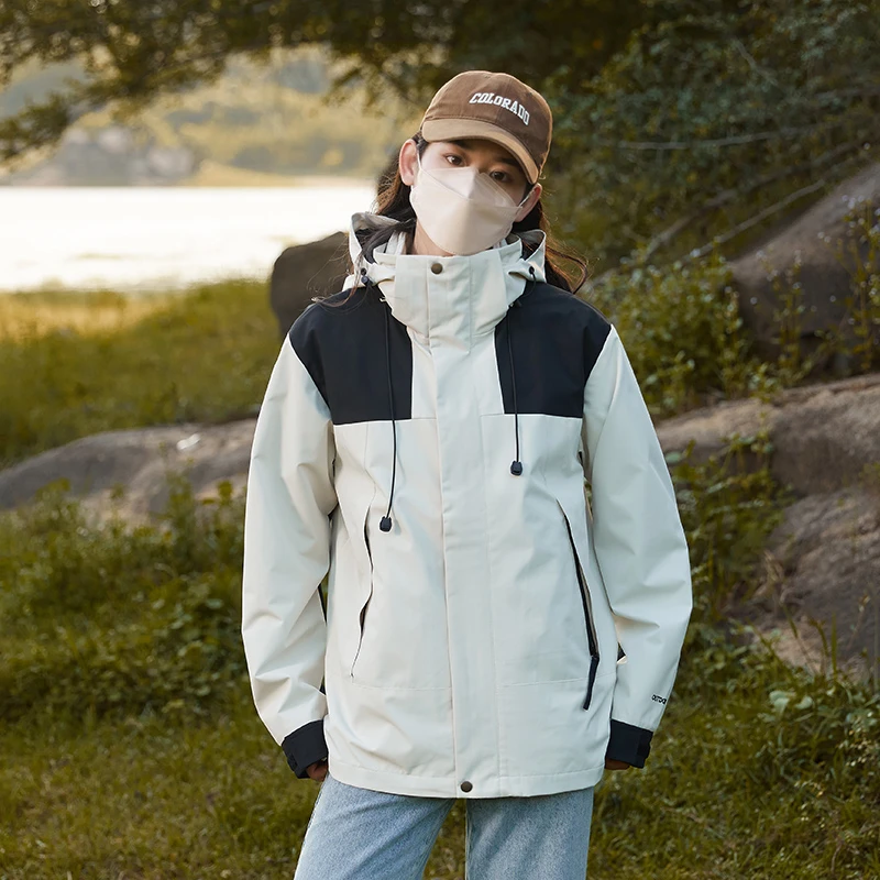 【春秋新版】北家可拆卸户外冲锋衣三合一男女情侣防水透气运动外套