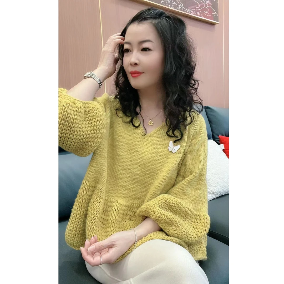 《翩翩》新品线伽蓝 手染羊驼绒手编毛线（一团50g，配针配教程）