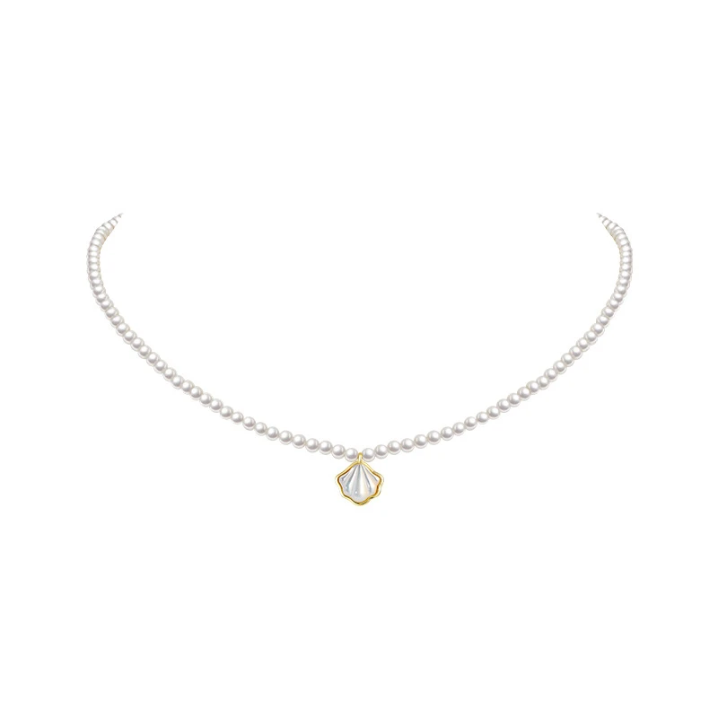 铜贝壳项链 法式贝壳项链女轻奢高级设计感时尚