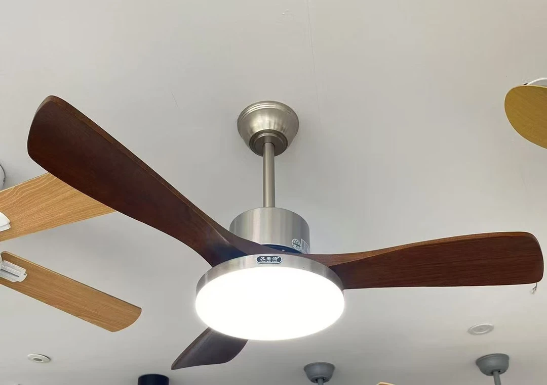 高级砂镍色风扇灯客厅吊扇灯卧室灯餐厅侘寂风中古风灯具42寸