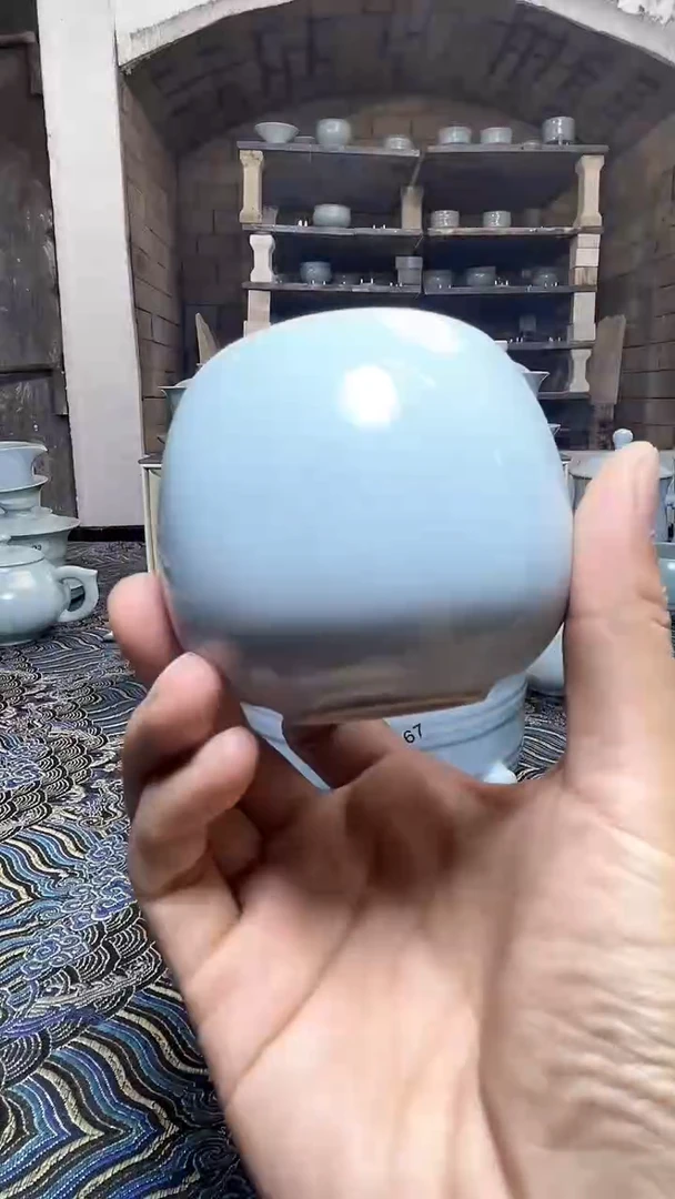 【闪购商品】杯汝瓷原矿原产地天青龙蛋杯