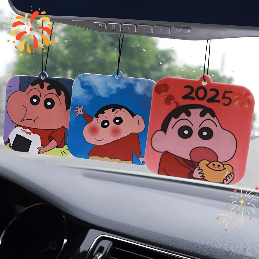 2025新款蜡笔小新车载香片摆件持久香薰香氛片车内挂件饰衣柜汽车