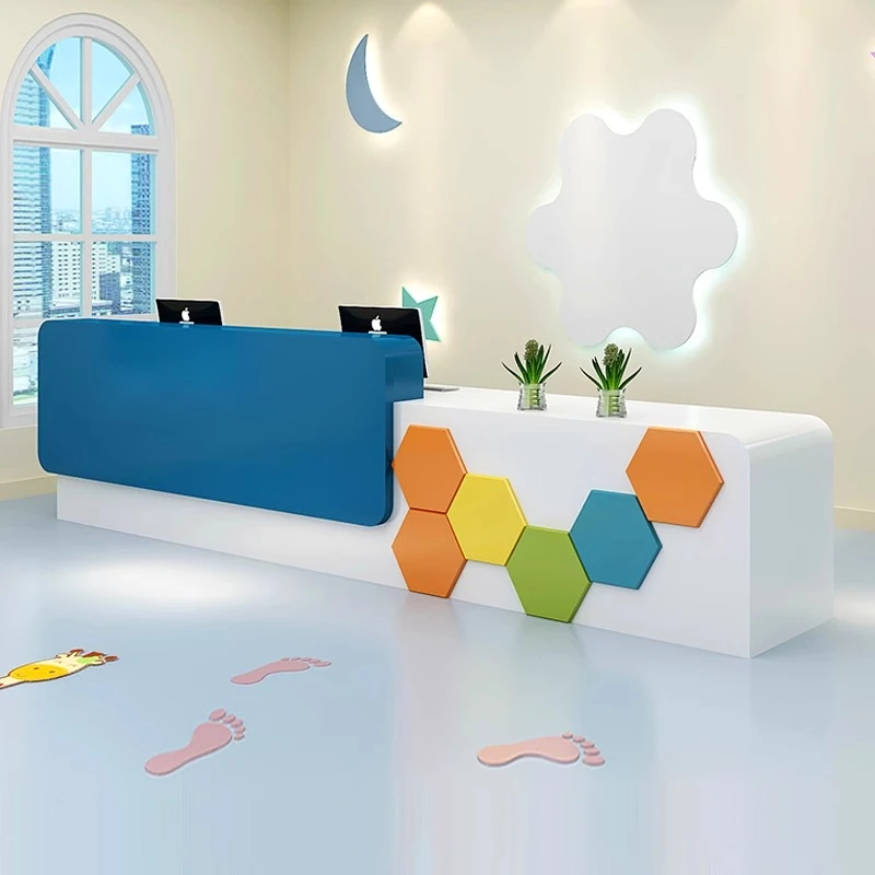 培训机构前台接待台学校幼儿园儿童乐园吧台收银台早教中心服务台