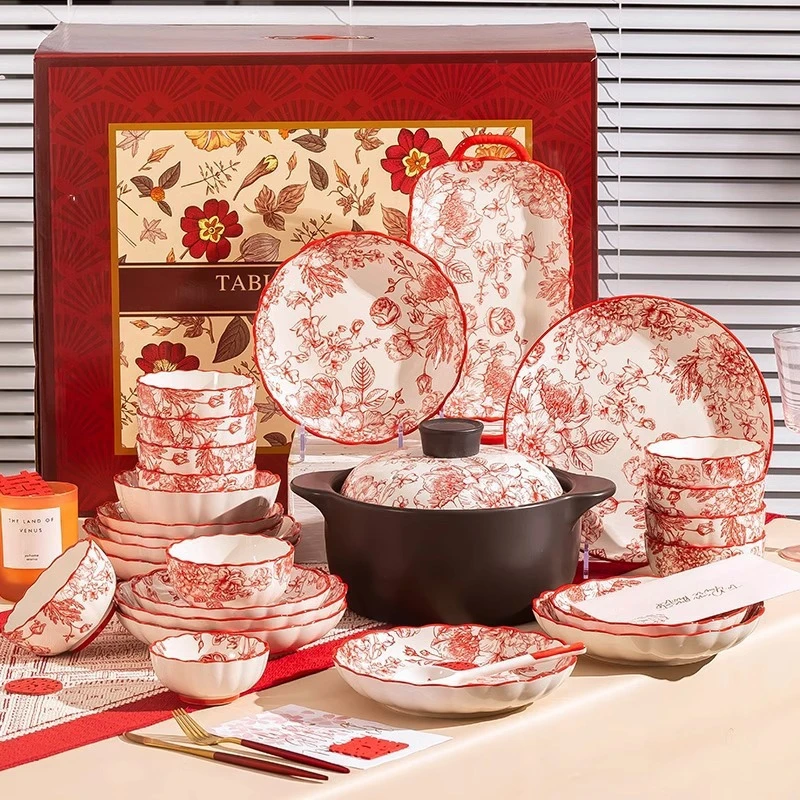 单个碗碟家用颜值乔迁之喜结婚送礼2024新款陶瓷碗盘碗具碗筷餐具