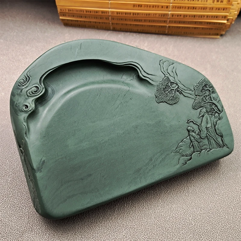 雲鹏文创纯手工洮砚甘肃卓尼老坑料原石天然砚台四大名砚文房四宝