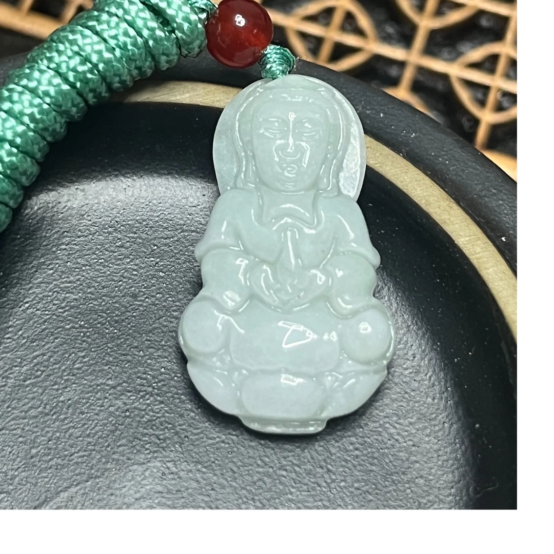 纯天然A货缅甸翡翠观音吊坠雕刻精雕大气精美（多样性发货，发其一）