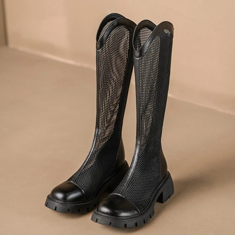 旧401-600女鞋低跟后拉链防滑百搭镂空骑士拍编码微瑕