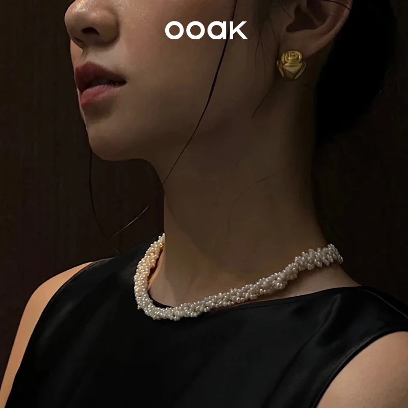 OOAK 铜合金项链 【五金女孩】玫瑰诗人系列之玫瑰花环编织项链