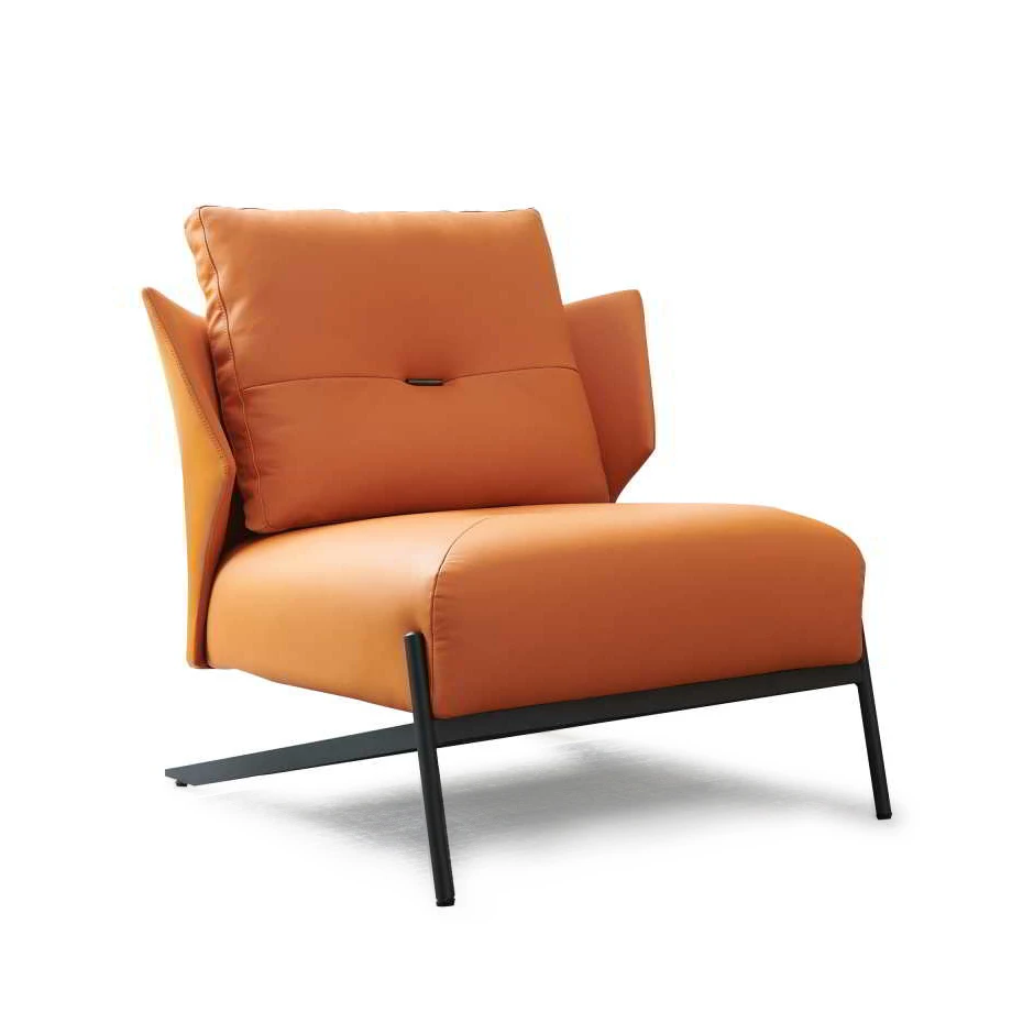 A46意式极简单人沙发椅现代客厅阳台老虎椅设计师轻奢休闲椅皮艺