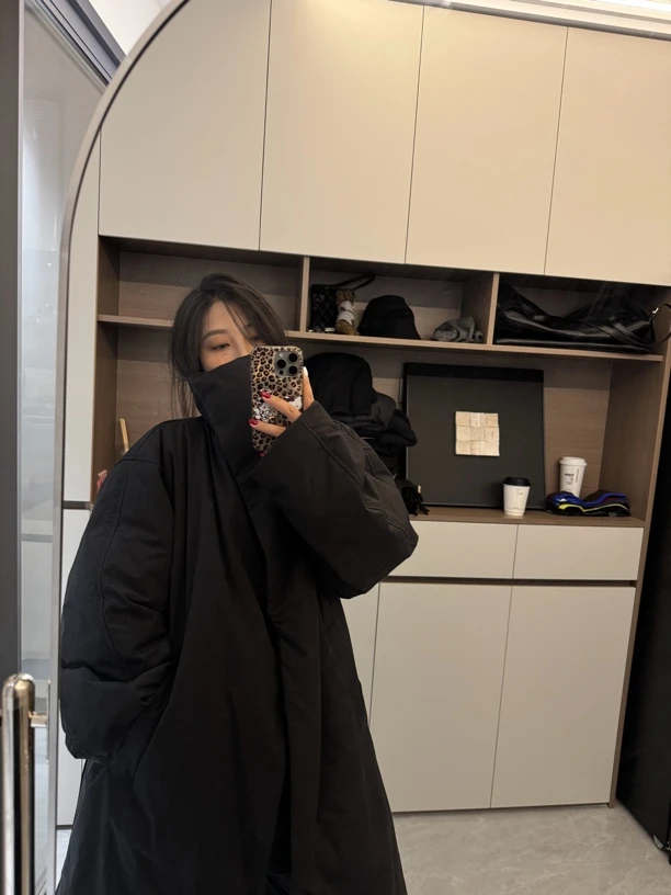 【ND STUDIO】行走的大棉被 宽松廓形感简约中长款棉服外套M7811