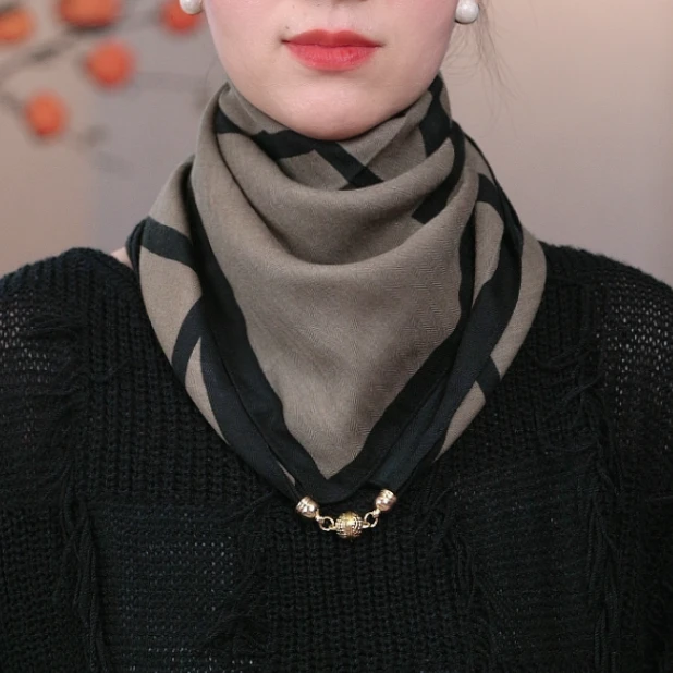 春秋新款时尚百搭披肩印花妈妈款春秋多功能装饰保暖大方洋气围巾